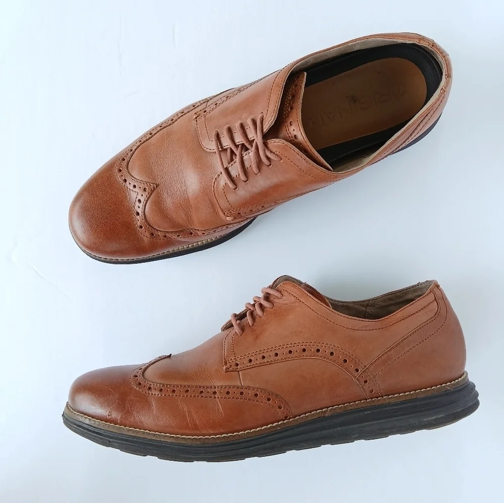 Cole Haan Grand Os Wingtip Brown Leather Oxford